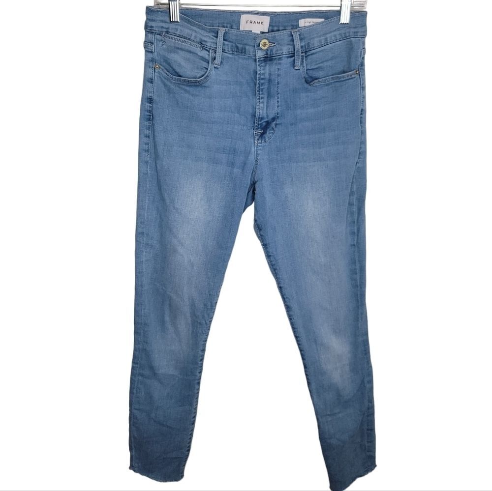 Frame Le High Skinny raw hem denim jeans 32